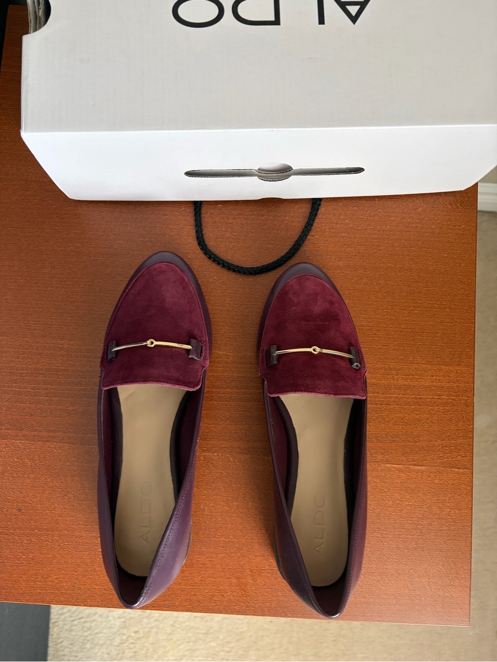 ALDO Women's Burgundy Suede Loafers